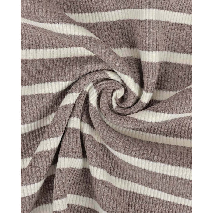 Ribjersey Streifen Taupe
