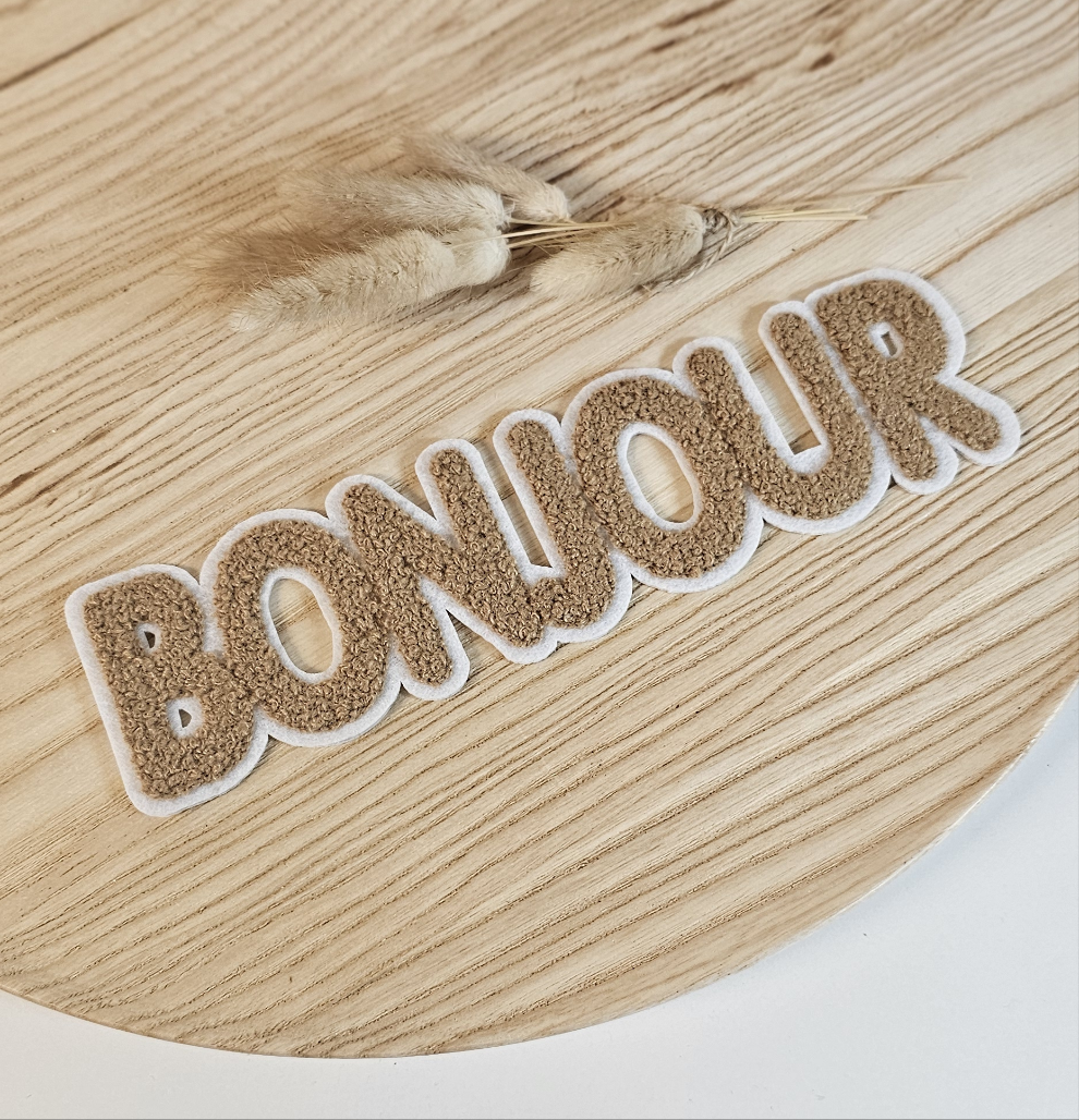 Chenille Patch Bonjour