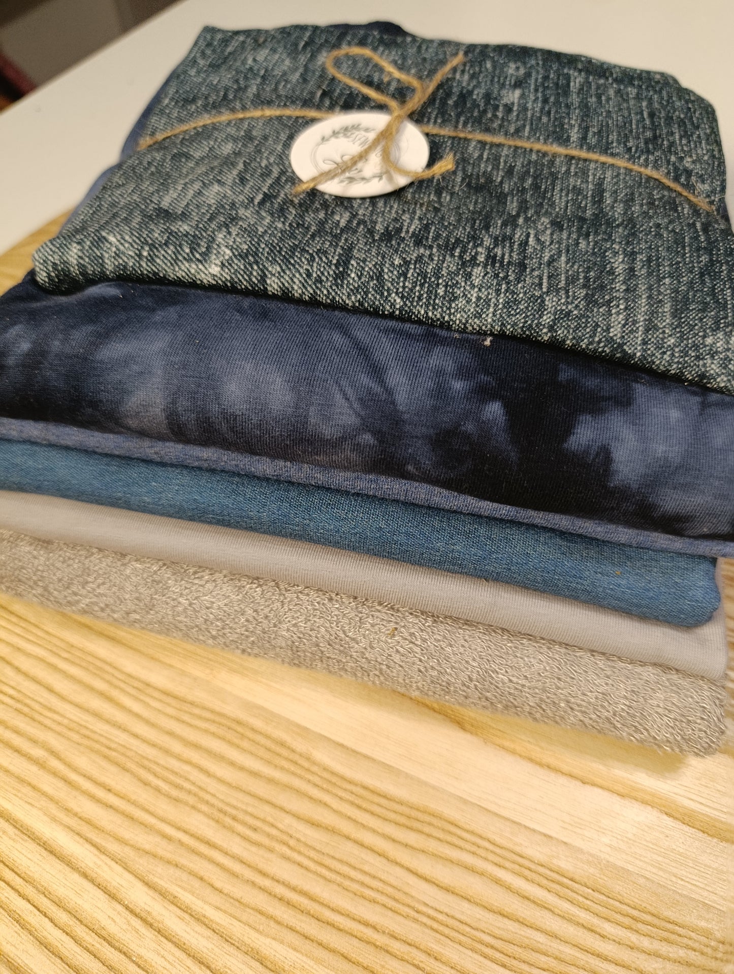 Stoffpaket gemischt Blau/grau