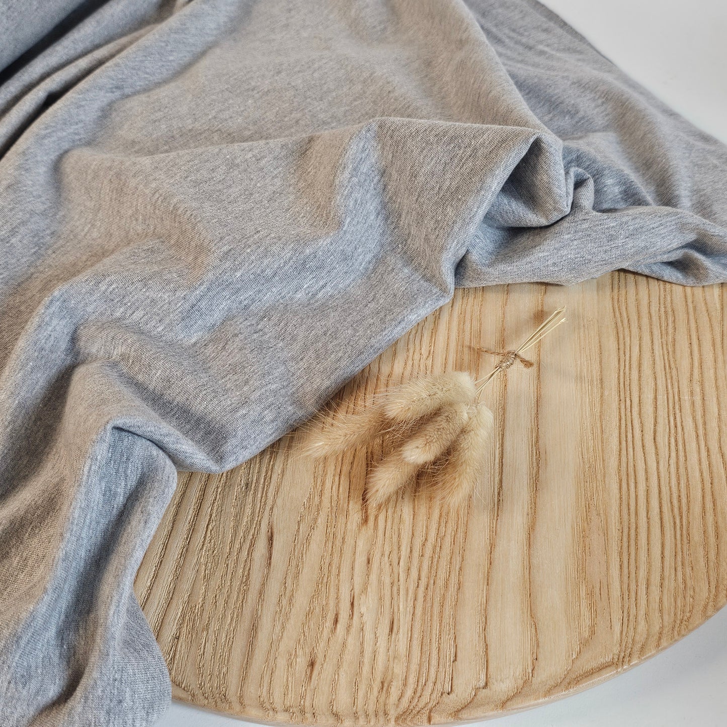 Uni French Terry Hellgrau melange Reststück 1 Meter