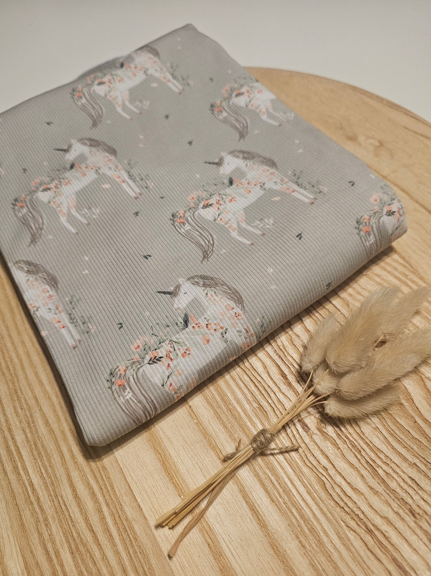 Reststück Rib Jersey Einhorn 100cm