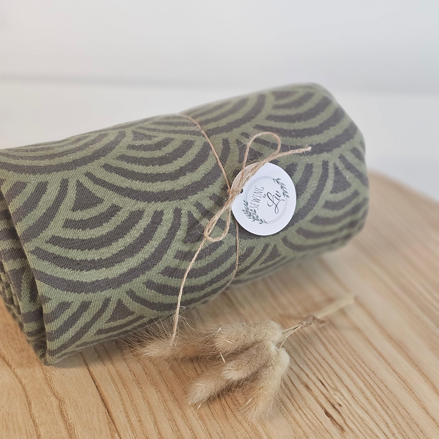 Reststück Bio Jacquard moos Rainbow 155cm Stoffonkel