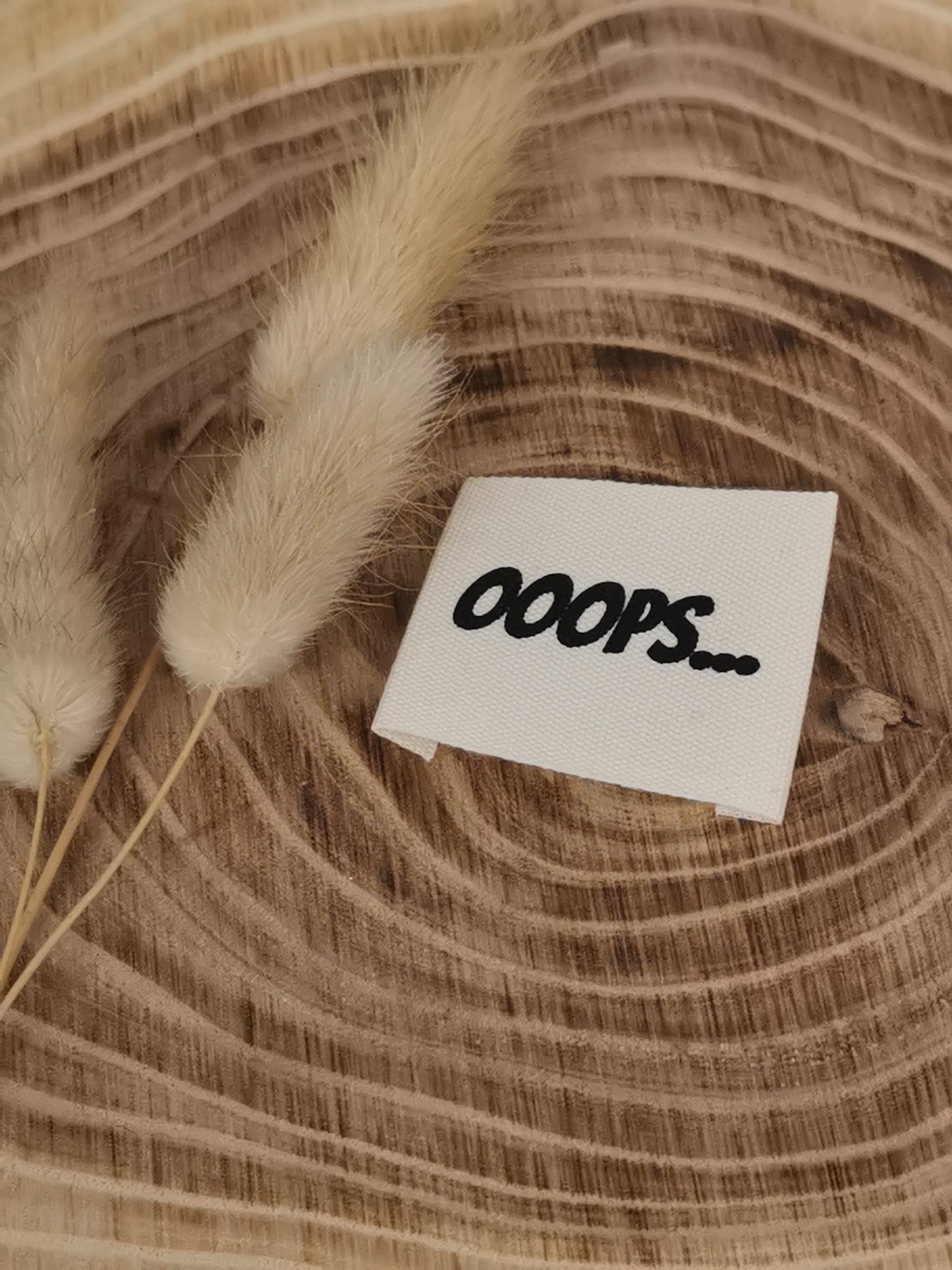 Baumwoll-Label Ooops..