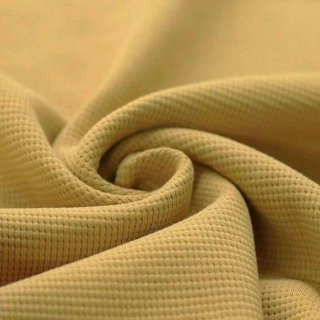 Jersey maille gaufrée moutarde