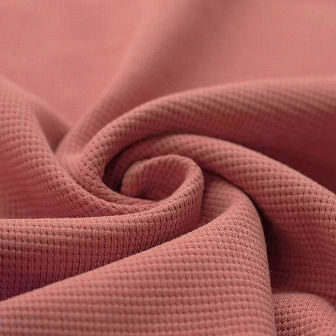 Jersey Maille Gaufrée Argile Rose