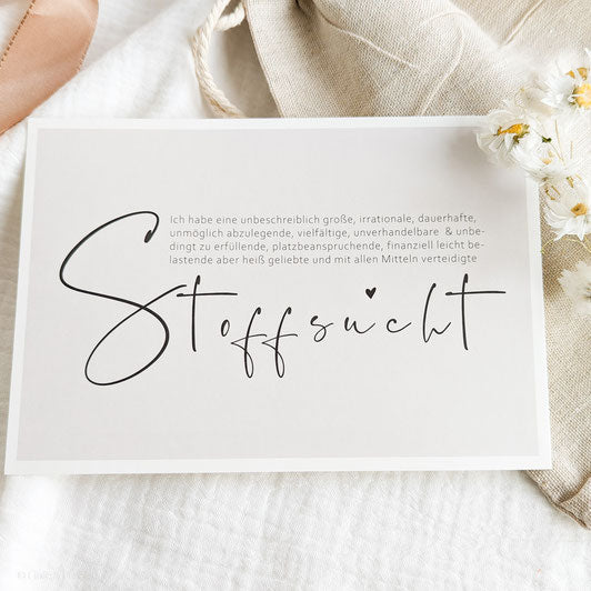 Postkarte ''Stoffsucht''
