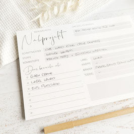 Bloc-notes ''Projet couture''