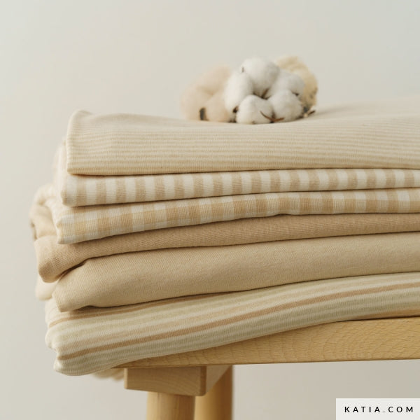 Purest Cotton Knit Interlock-Jersey Uni Beige aus Bio Baumwolle