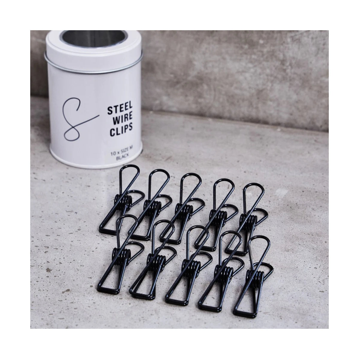 PINCES EN FIL D'ACIER GRANDES (5 pcs.) noir