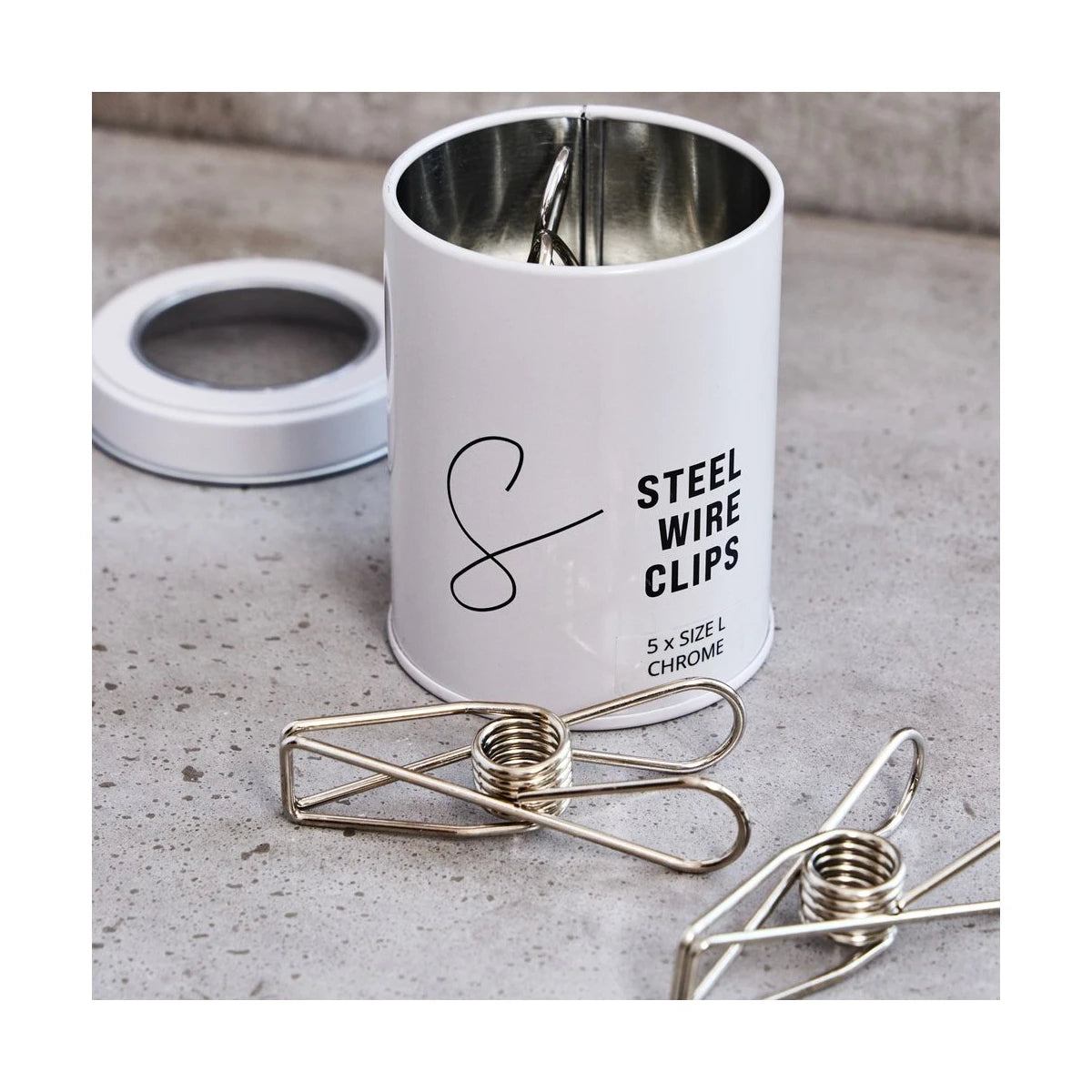 STEEL WIRE CLIPS BIG (5 pcs.) chrome