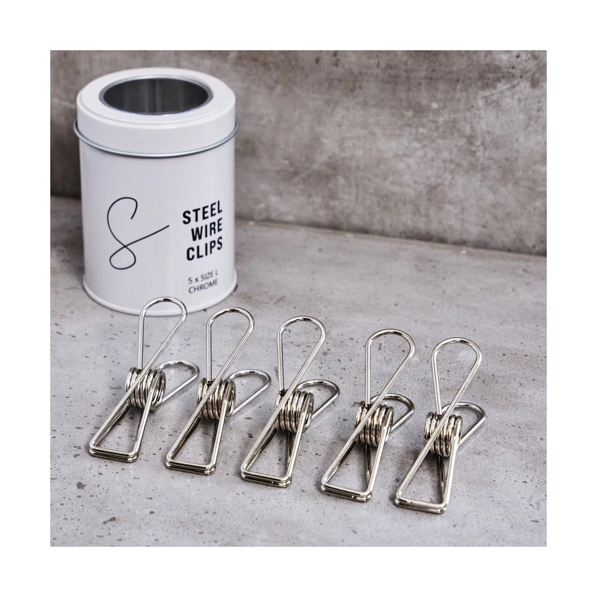 STEEL WIRE CLIPS BIG (5 pcs.) chrome