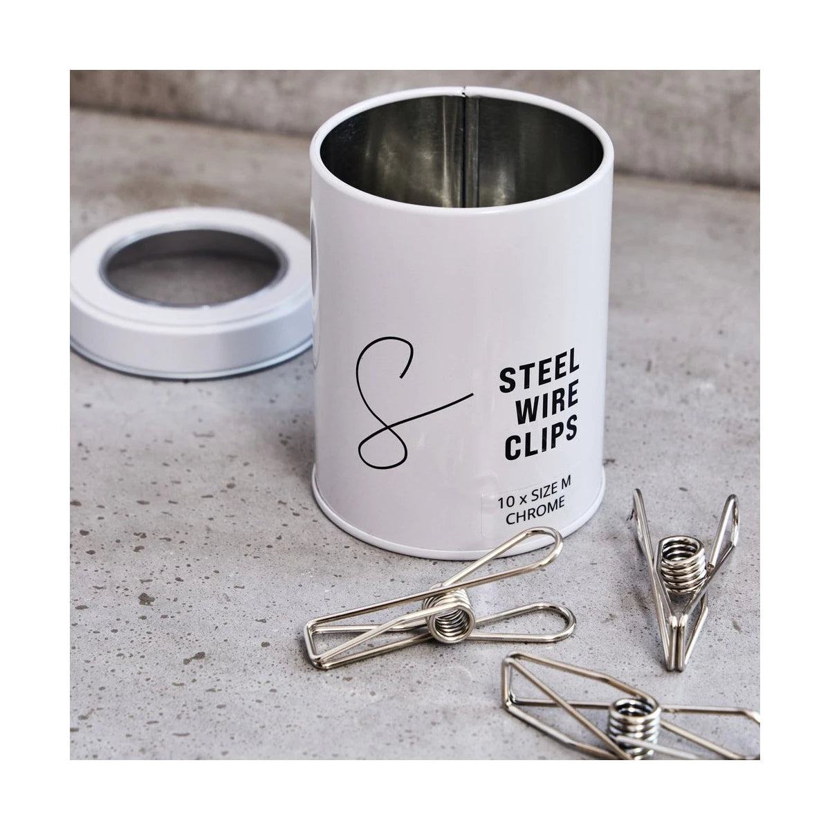 CLIPS EN FIL D'ACIER MOYEN (10 pcs.) chrome
