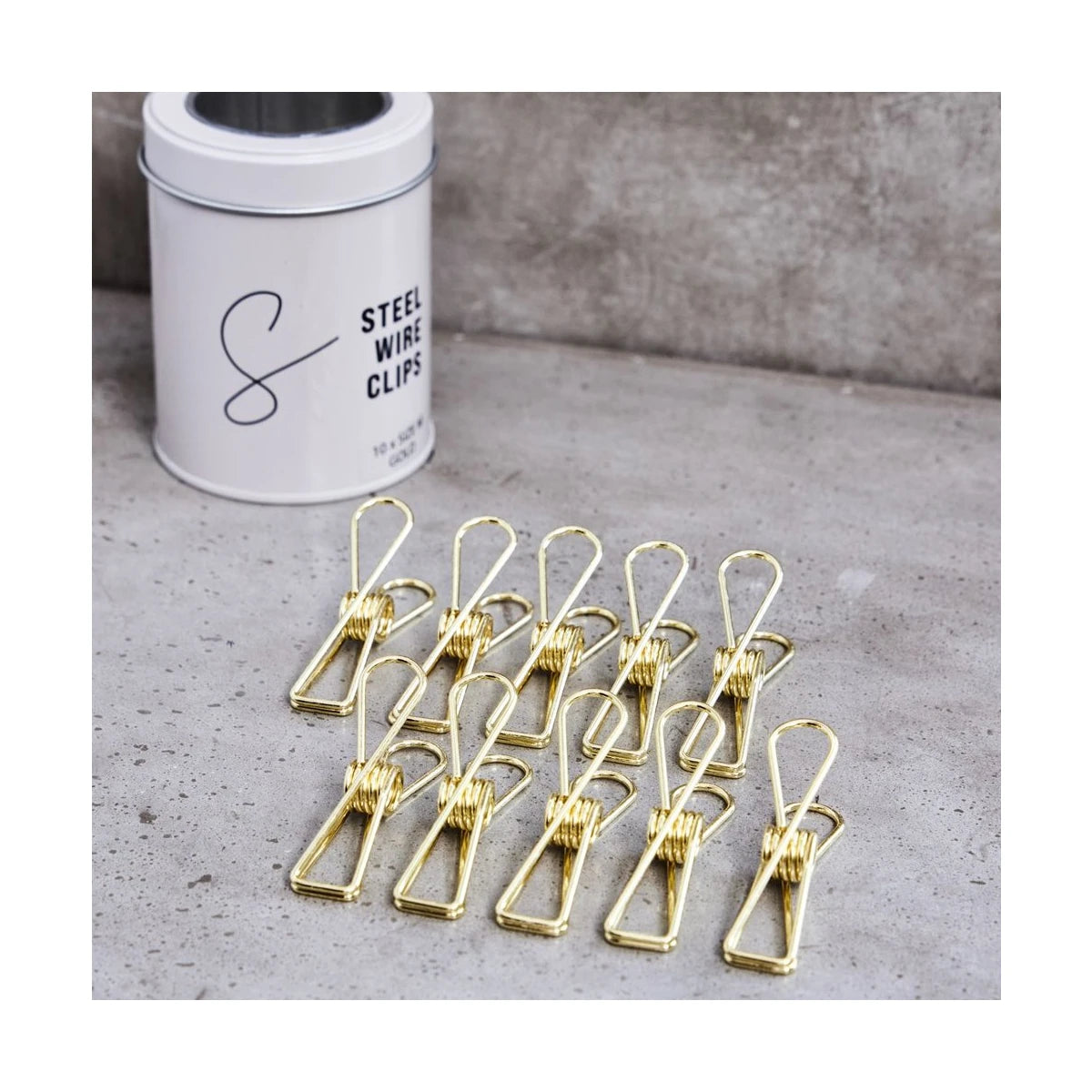 CLIPS EN FIL D'ACIER MOYEN (10 pcs.) or