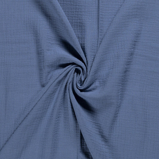 Bio Musselin Uni Indigo