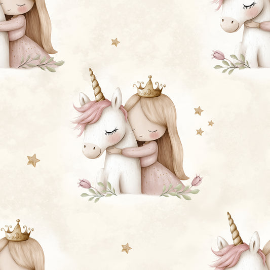 Softshell Prinzessin mit Einhorn creme
