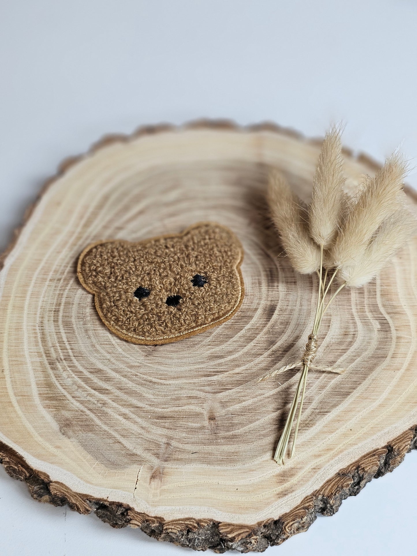 Chenille Patch Bär braun mittel