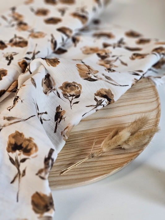 Family fabrics Musselin Birds&Roses