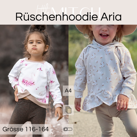 Little mitch design  E-Book Schnittmuster "Rüschenhoodie Aria Maxi ''