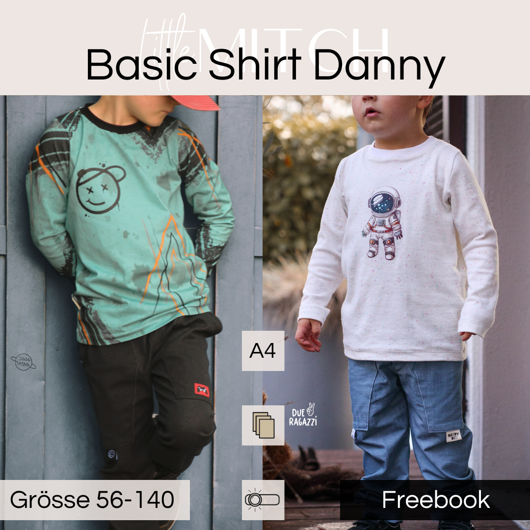 Little mitch design Freebook Schnittmuster Basicshirt "Danny "