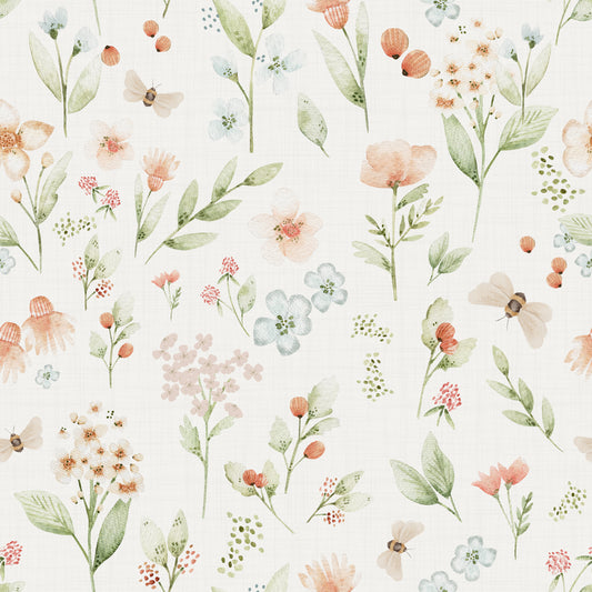 Rib Jersey Flowers ecru