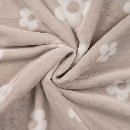 Weicher Fleece Blumenprint Sand