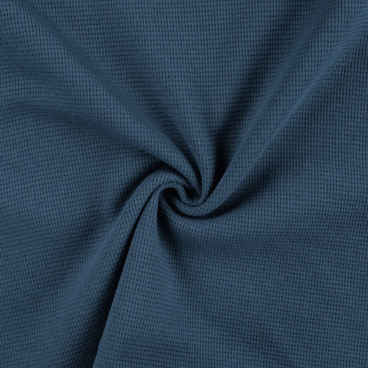 Maille gaufrée bleu jean
