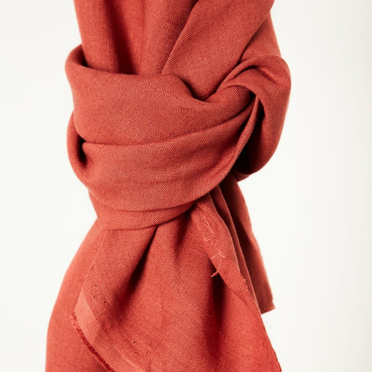 LIN `NISA SOFTENED LINEN` - ROUGE CORAIL