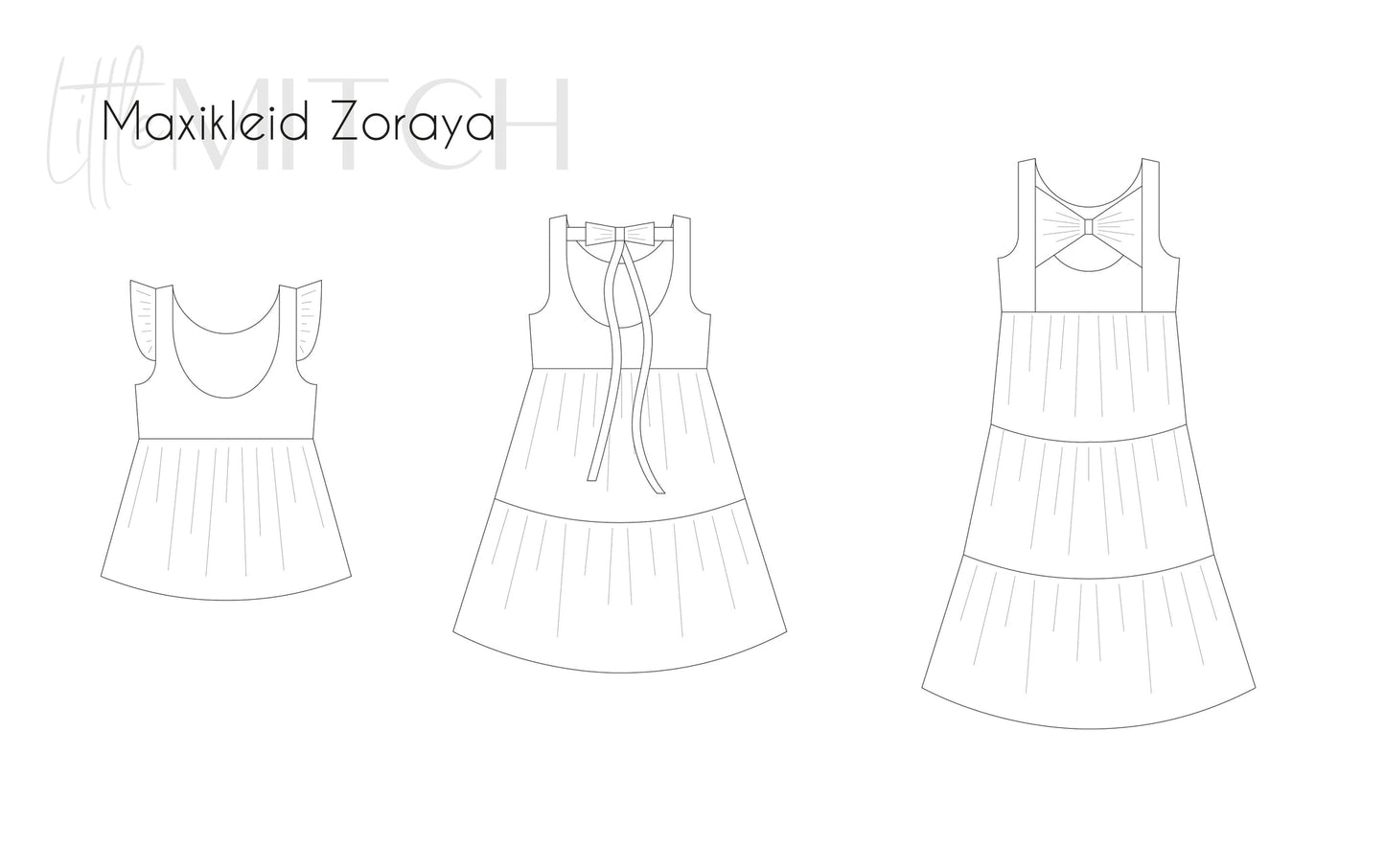 Little mitch design e-book patron de couture "Maxi Dress Zoraya Mini"