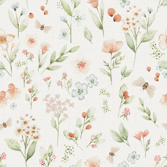 Vorbestellung Jersey/Ribjersey Flowers creme