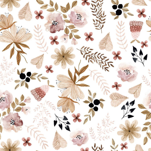 French Terry Flowers gold