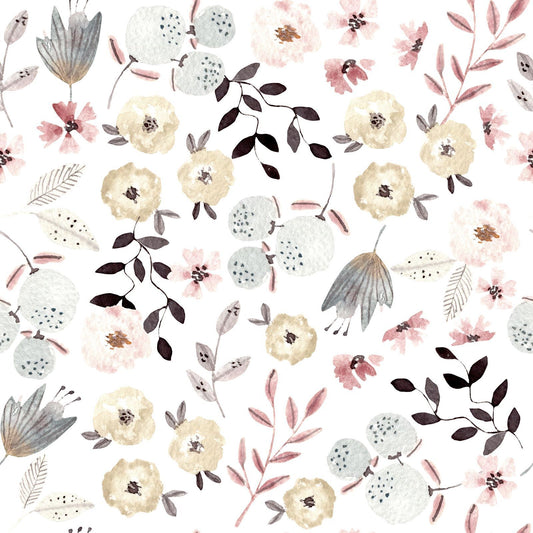 Rib Jersey Flowers bleu
