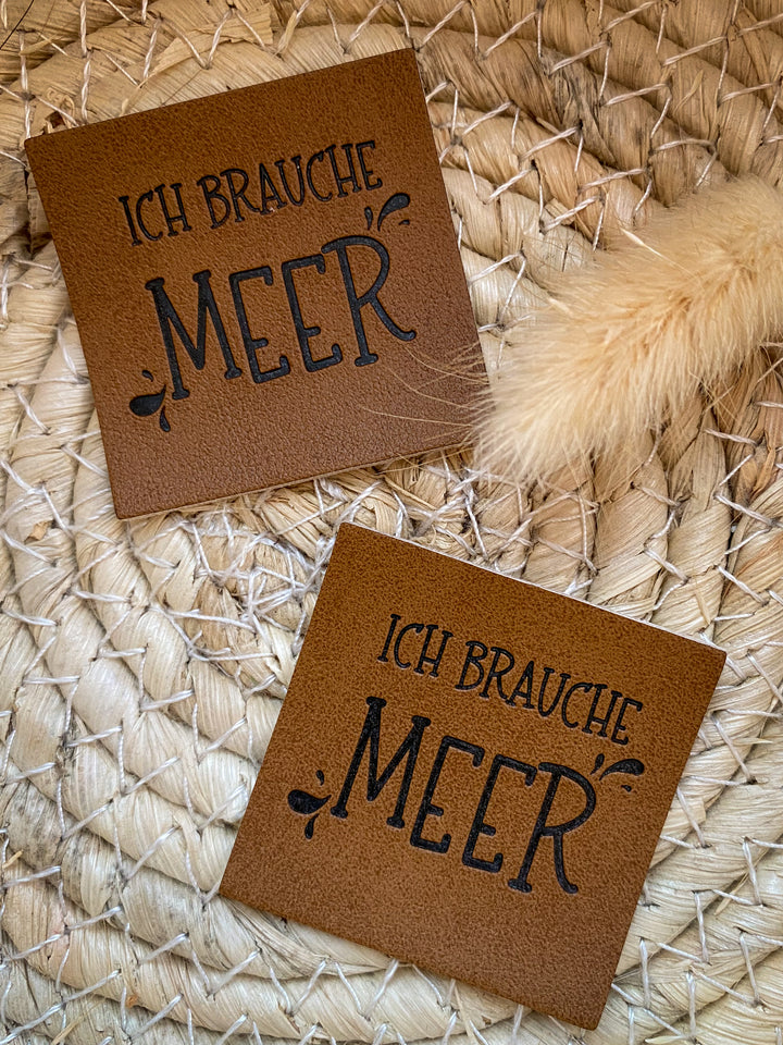 Kunstlederlabel Ich brauche Meer