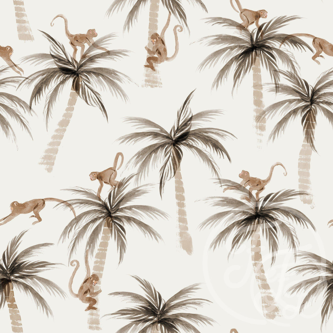 Poly swimwear Stoff Palms&Monkeys