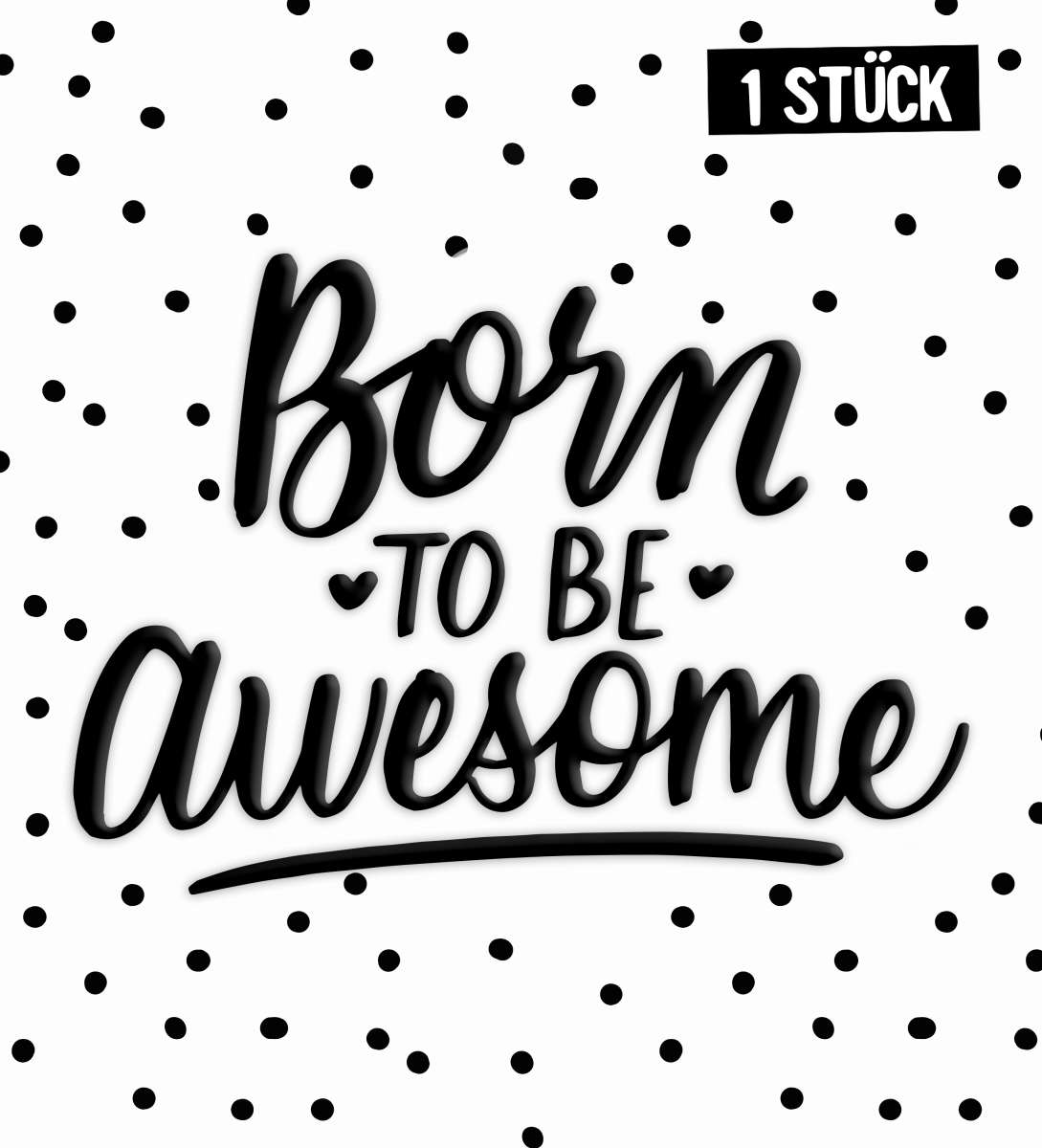 Étiquette en silicone 3D - born to be awesome * thermocollant *