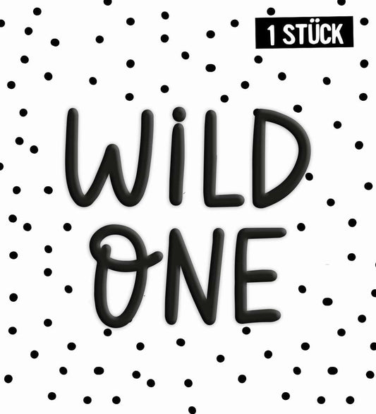 Etiquette silicone 3D - Wild one * thermocollant *