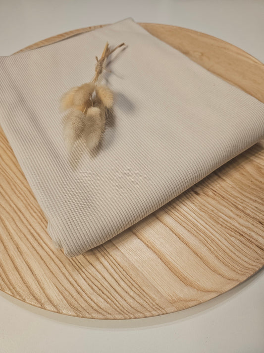 Reststück Ribjersey Hellbeige 100cm