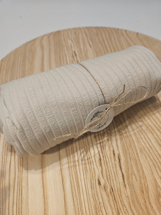 Reststück Breiter Rib Jersey Sand 68cm