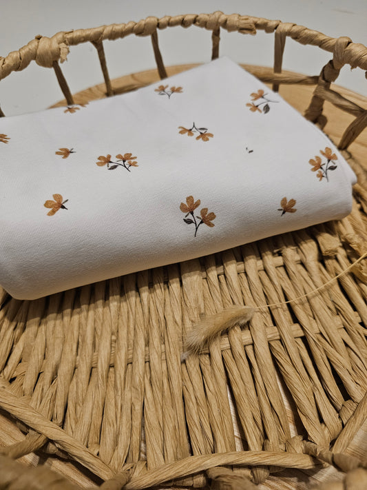 Reststück Jersey feine Blumen