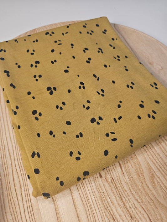 Reststück Bio Jersey Dots Senf 100cm