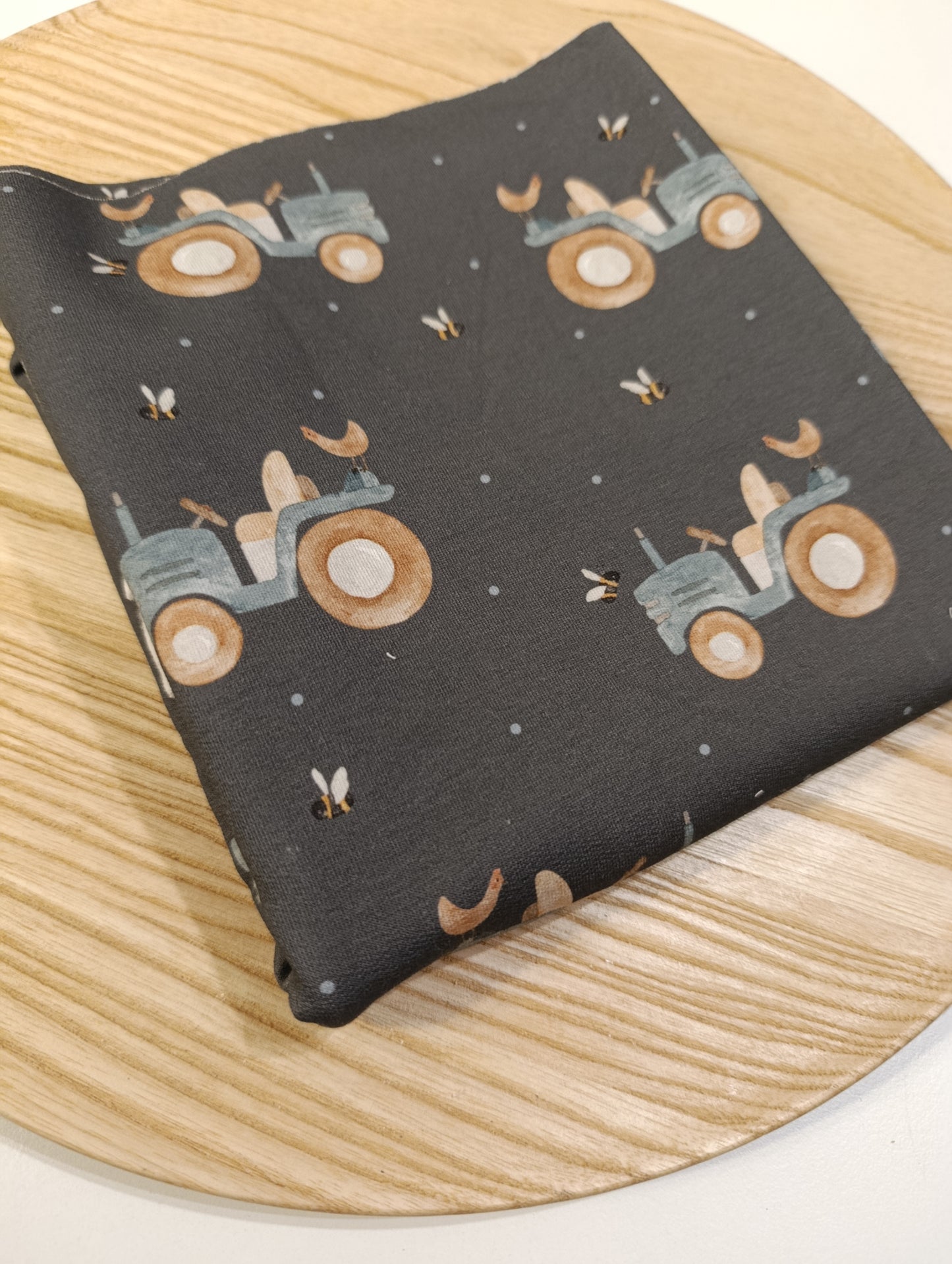 Reststück French Terry Traktor Navy 45cm