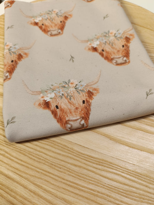 Reststück French Terry Hochlandrind 50cm