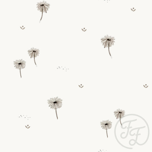 Famille tissus mousseline Daisy meadow blanc cassé 115gsm
