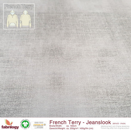 Jean bio French Terry aspect gris pierre