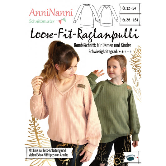 Papierschnittmuster AnniNanni ''Loose-Fit Raglanpulli''