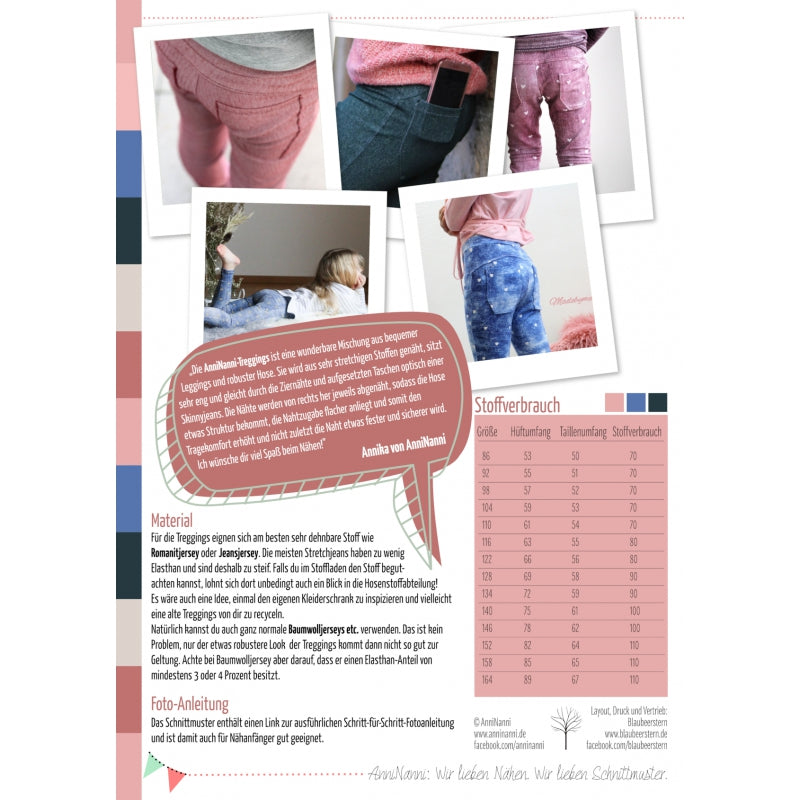 Papierschnittmuster AnniNanni ''Treggins''