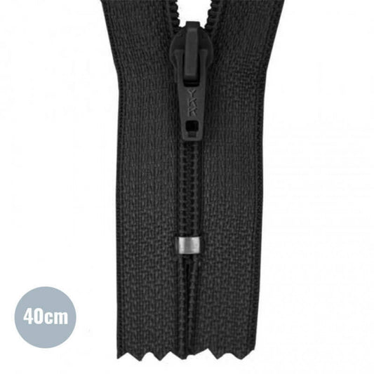 Reissverschluss nicht teilbar Schwarz 40cm