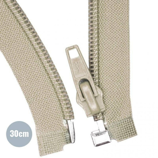 Fermeture éclair séparable beige 30cm