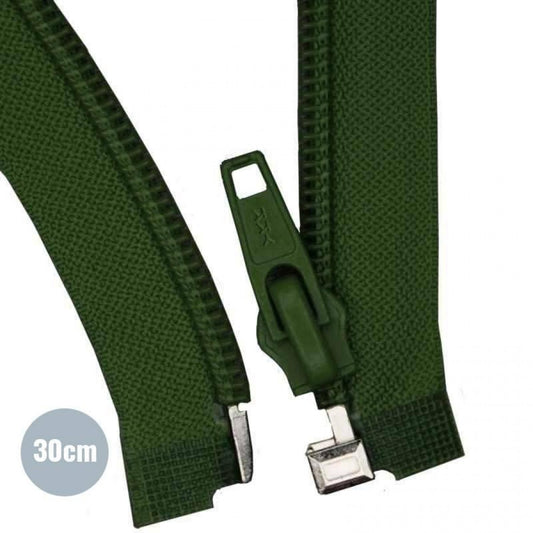 Fermeture éclair divisible vert foncé 30cm
