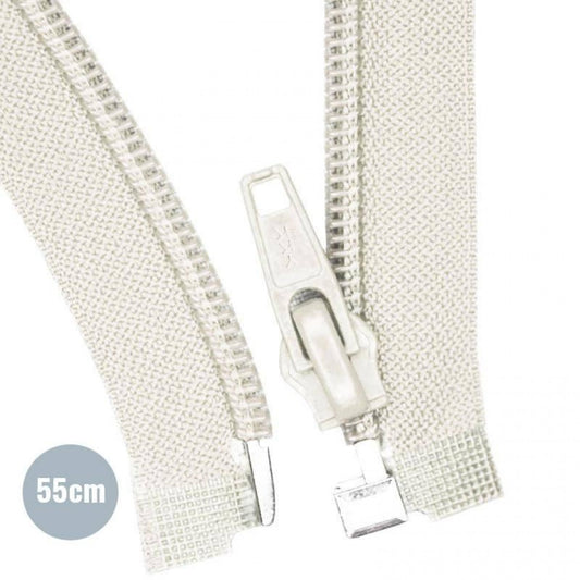 Reissverschluss teilbar Ecru 55cm