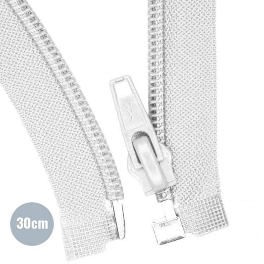 Fermeture éclair divisible blanche 30cm